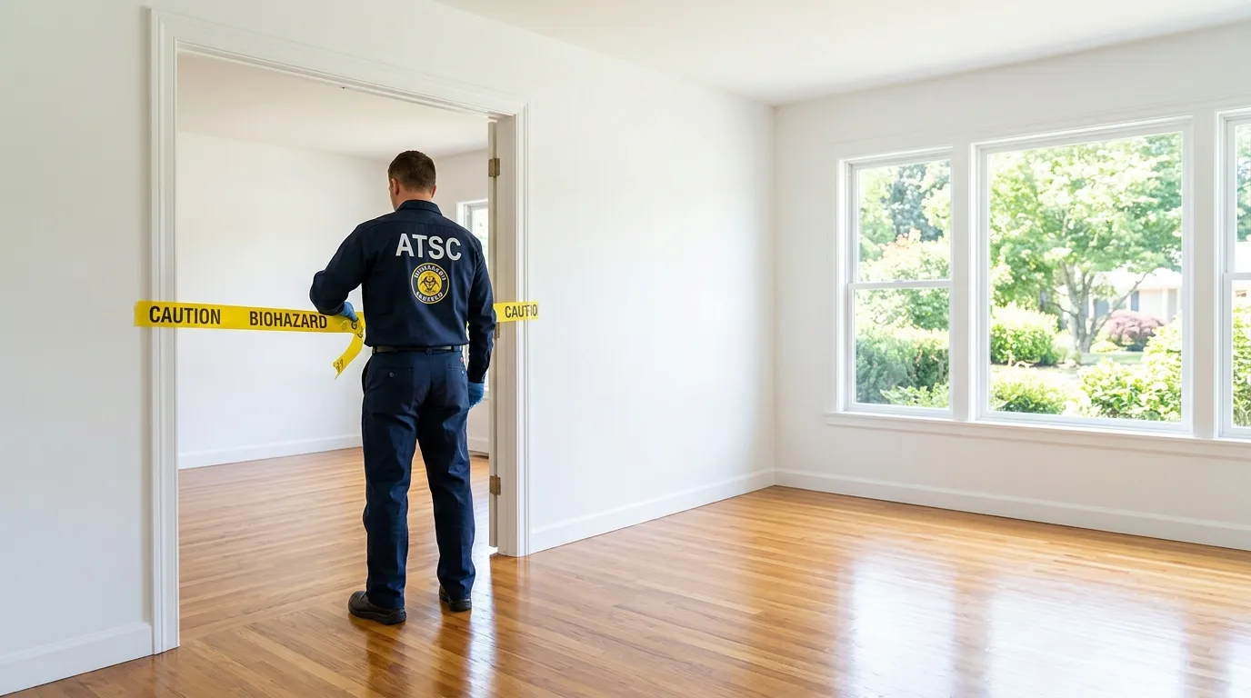 Certified biohazard cleanup crew performing Crime Scene Cleanup in Waldon